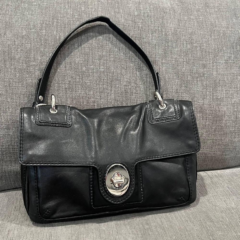 Coach Black Leather Shoulder Bag